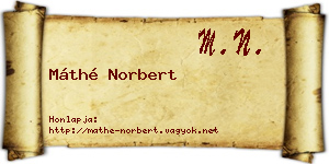Máthé Norbert névjegykártya