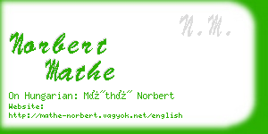 norbert mathe business card